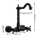 Wandmontierter Badezimmer-Wasserhahn aus Bronze für Kalt- und Warmwasser im antiken Stil
