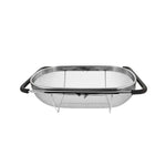 Edelstahl klappbarer Filter Küchenutensilien Abtropfgestell Haushalt einziehbarer Gemüse- und Obstkorb, 24x34x11cm, 18x27x11cm