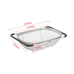 Edelstahl klappbarer Filter Küchenutensilien Abtropfgestell Haushalt einziehbarer Gemüse- und Obstkorb, 24x34x11cm, 18x27x11cm