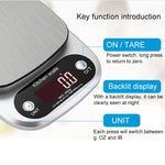 Küchen-Edelstahl-LCD-Digitalwaage, 10 kg/1 g