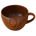 Mini Retro Handgemachte Kaffeetasse aus Holz, Teetasse, Safttasse, Wasserbecher, Frühstücksbierbecher, Milchbecher mit Griff, Milchbecher mit Griff