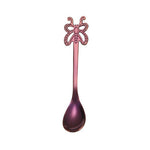 Mehrfarbiger Schmetterlings-Kaffeelöffel aus Edelstahl, für Obst, kalte Getränke, Eiscreme, Dessert-Teelöffel, Silber, Gold, Roségold, Regenbogen, Schwarz, Lila