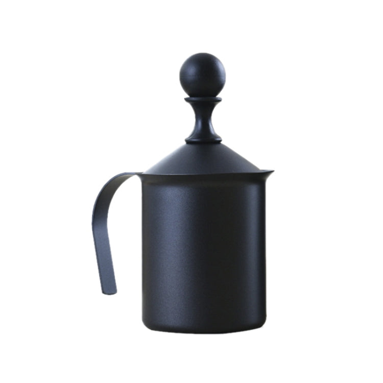 Pump-Kännchen Edelstahl Doppelnetz Manuelle Kaffee-Milchschaum-Aufschäumer Kännchen Schaum-Pumpe Schaumbecher, 400cc, 800cc