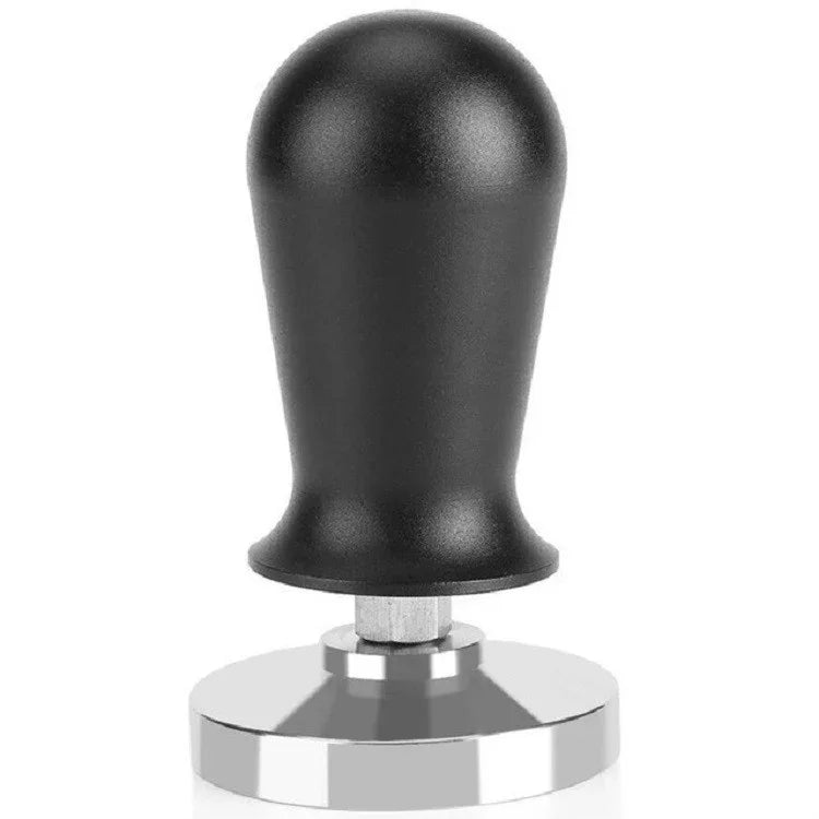 Kaffeepulverhammer aus Edelstahl, Aluminiumoxid-Pulverpresse mit konstantem Druck, 58 mm, Schwarz