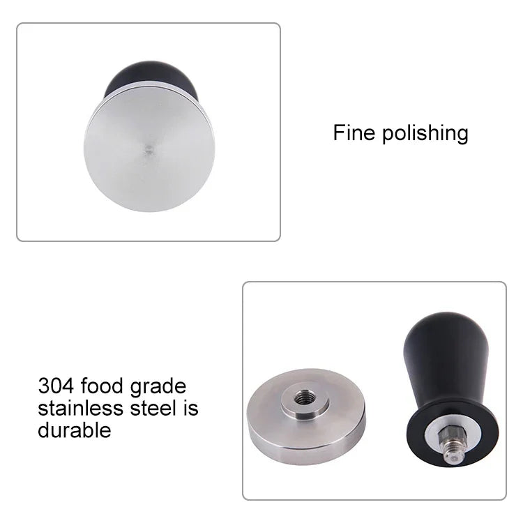 Stainless Steel Coffee Powder Hammer Alumina Constant Pressure Powder Press, 58mm Black