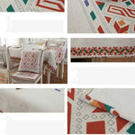 Retro Muster Leinen Tischdecke für Esszimmer, Heimdeko, staubdichte Tischabdeckung, 140x140cm, 140x200cm
