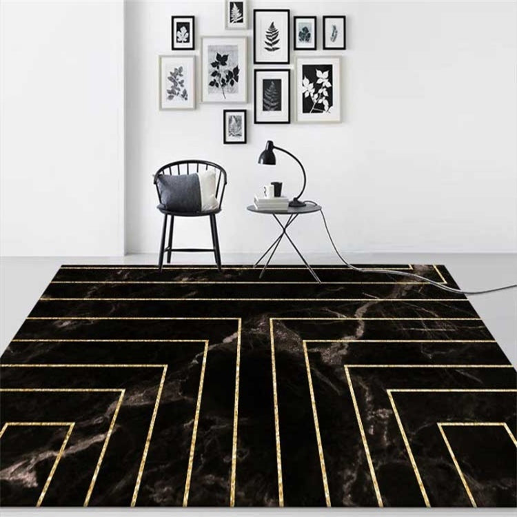Marmor-Textur Quadratische Linien Teppiche für Wohnzimmer, 40x60cm, 45x75cm, 60x90cm, 40x120cm, 80x120cm, 80x160cm, 100x160cm, 120x160cm, 150x200cm, 160x230cm