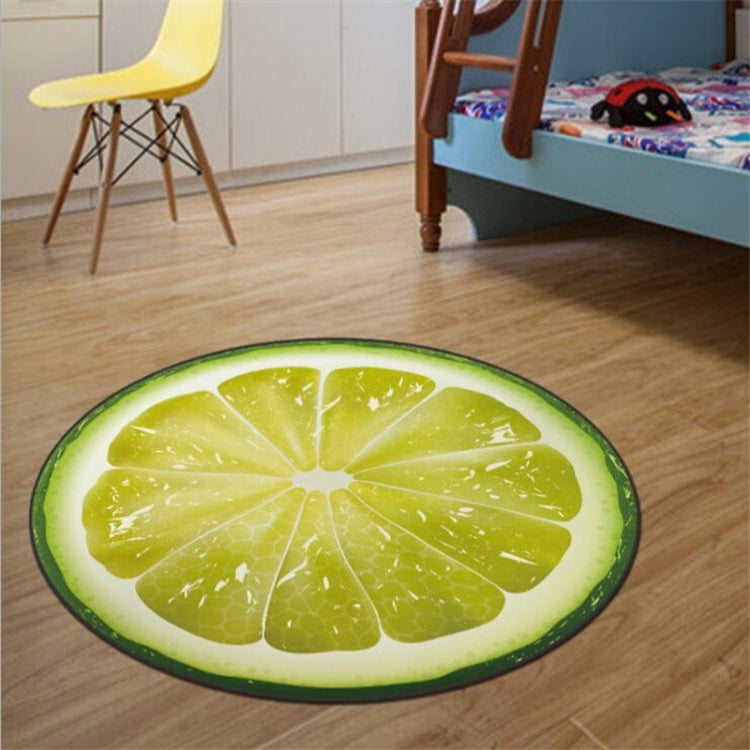 Fruchtmuster Teppich Rund Kristall Samt Rutschfeste Fußmatte, Durchmesser 60 cm, Durchmesser 100 cm
