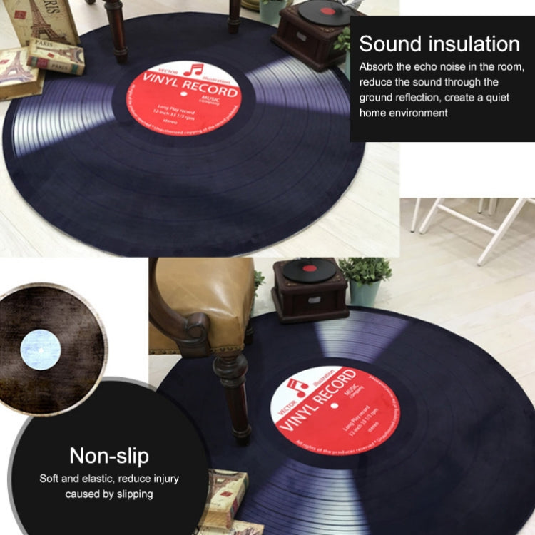 Kreativer Retro 3D DVR Schallplatte Teppich Rund CD Fußmatte Heimtextilien Wohnzimmer Kinderzimmer Dekoration Teppich, Durchmesser 60cm, Durchmesser 80cm, Durchmesser 100cm, Durchmesser 120cm, Durchmesser 160cm, Durchmesser 180cm