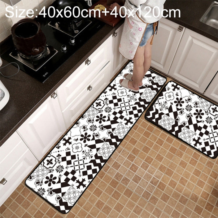 Geometrischer Gitter-Teppich Küchen-/Bad-Antirutschmatte, 40x60cm, 40x120cm, 50x80cm, 50x160cm, 40x60cm + 40x120cm, 50x80cm + 50x160cm