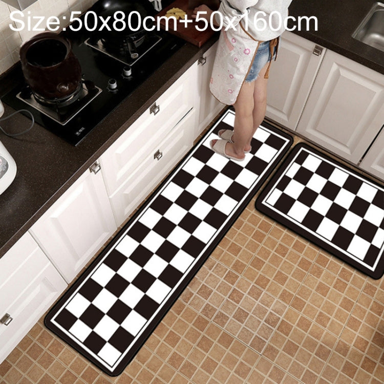 Geometrischer Gitter-Teppich Küchen-/Bad-Antirutschmatte, 40x60cm, 40x120cm, 50x80cm, 50x160cm, 40x60cm + 40x120cm, 50x80cm + 50x160cm