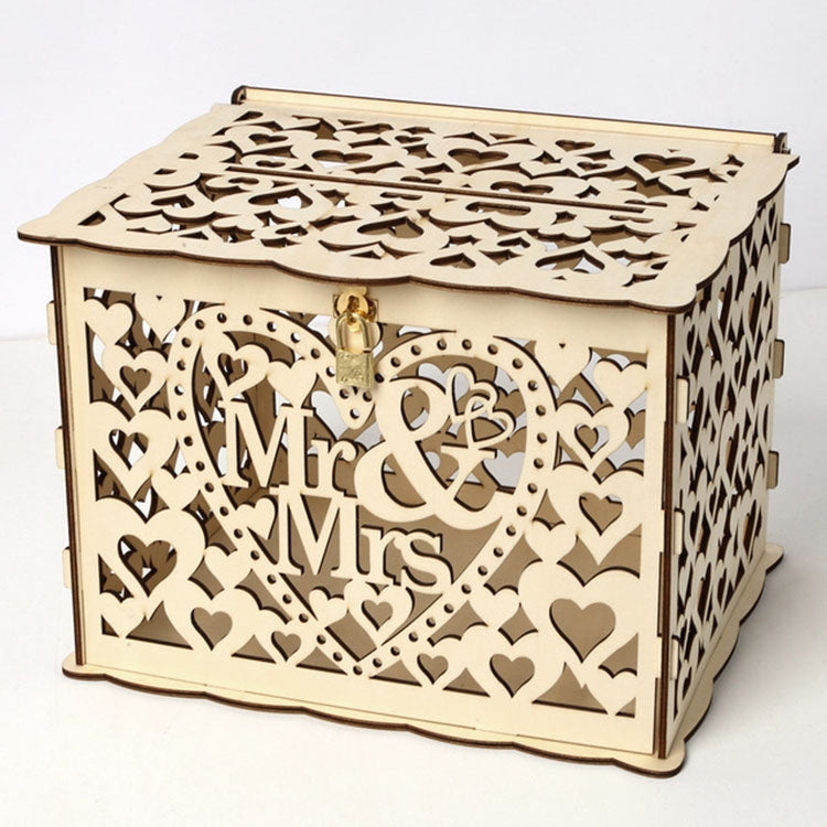 DIY Holz Schöne Hochzeitskartenbox Geschenk Dekorationsbox, Klein, Groß