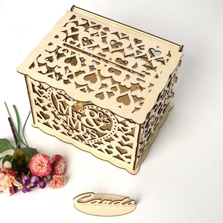 DIY Holz Schöne Hochzeitskartenbox Geschenk Dekorationsbox, Klein, Groß
