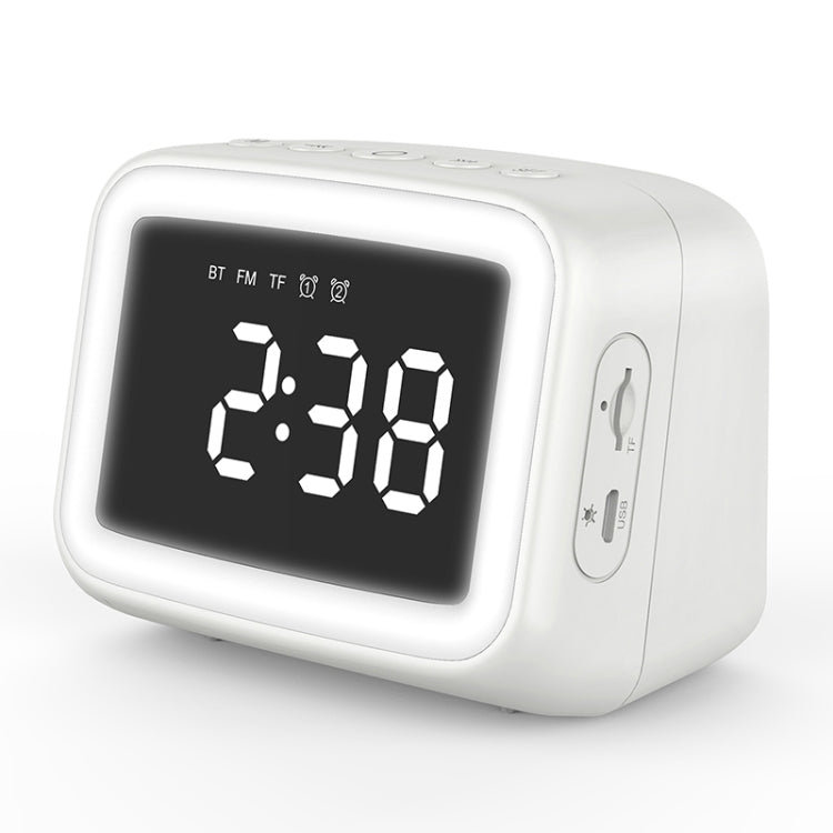 BT-511 Mini LED HD Spiegel Bluetooth Lautsprecher, Unterstützt 32GB TF-Karte & 3,5mm AUX & Dualen Wecker & Echtzeit-Temperatur & Freisprechen, Weiß, Rosa, Schwarz, Rot