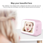 BT-511 Mini LED HD Spiegel Bluetooth Lautsprecher, Unterstützt 32GB TF-Karte & 3,5mm AUX & Dualen Wecker & Echtzeit-Temperatur & Freisprechen, Weiß, Rosa, Schwarz, Rot