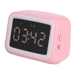 BT-511 Mini LED HD Spiegel Bluetooth Lautsprecher, Unterstützt 32GB TF-Karte & 3,5mm AUX & Dualen Wecker & Echtzeit-Temperatur & Freisprechen, Weiß, Rosa, Schwarz, Rot