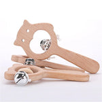 Baby-Puzzle Frühpädagogik Handrassel Holzspielzeug, Bärenglocke, Bären-Große-Perle, Bären-Kleine-Perle, Bären-Einzelperle, Eulenglocke