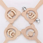 Baby-Puzzle Frühpädagogik Handrassel Holzspielzeug, Bärenglocke, Bären-Große-Perle, Bären-Kleine-Perle, Bären-Einzelperle, Eulenglocke
