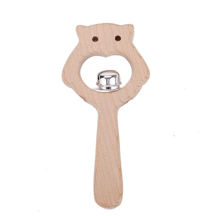 Baby-Puzzle Frühpädagogik Handrassel Holzspielzeug, Bärenglocke, Bären-Große-Perle, Bären-Kleine-Perle, Bären-Einzelperle, Eulenglocke