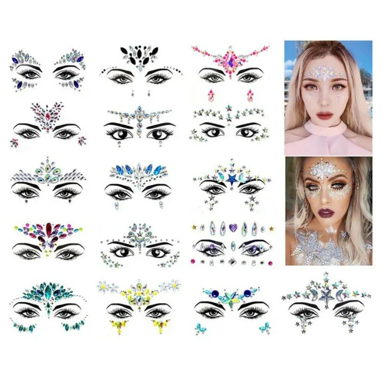 3 St. Stirn Grüner Maskerade Make-up Acryl Gesichtsaufkleber, YT-01, YT-01-1, YT-01-2, YT-01-3, YT-01-4, YT-01-5, YT-01-6, YT-02, YT-03, YT-04, YT-05, YT-07, YT-08, YT-10, YT-11, YT-12, YT-13, YT-14, YT-15, YT-16, YT-17, YT-18, YT-19, YT-20, YT-21, YT-...