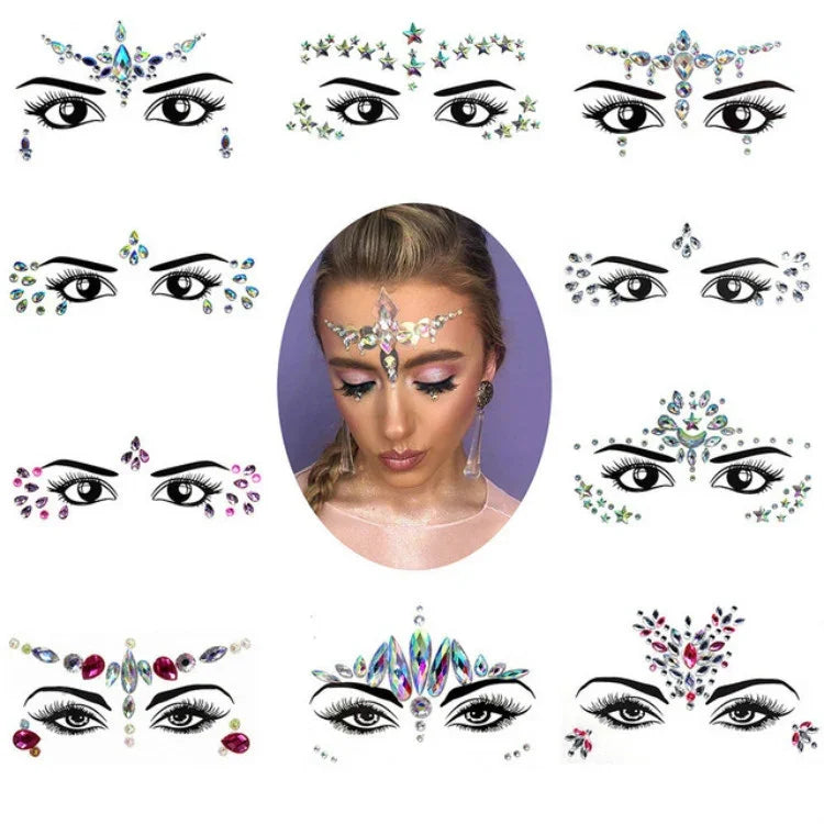 3 St. Stirn Grüner Maskerade Make-up Acryl Gesichtsaufkleber, YT-01, YT-01-1, YT-01-2, YT-01-3, YT-01-4, YT-01-5, YT-01-6, YT-02, YT-03, YT-04, YT-05, YT-07, YT-08, YT-10, YT-11, YT-12, YT-13, YT-14, YT-15, YT-16, YT-17, YT-18, YT-19, YT-20, YT-21, YT-...