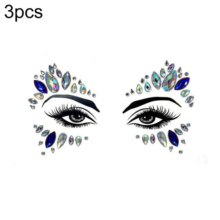 3 St. Stirn Grüner Maskerade Make-up Acryl Gesichtsaufkleber, YT-01, YT-01-1, YT-01-2, YT-01-3, YT-01-4, YT-01-5, YT-01-6, YT-02, YT-03, YT-04, YT-05, YT-07, YT-08, YT-10, YT-11, YT-12, YT-13, YT-14, YT-15, YT-16, YT-17, YT-18, YT-19, YT-20, YT-21, YT-...