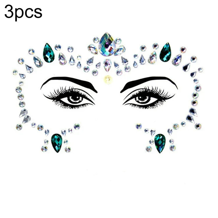 3 St. Stirn Grüner Maskerade Make-up Acryl Gesichtsaufkleber, YT-01, YT-01-1, YT-01-2, YT-01-3, YT-01-4, YT-01-5, YT-01-6, YT-02, YT-03, YT-04, YT-05, YT-07, YT-08, YT-10, YT-11, YT-12, YT-13, YT-14, YT-15, YT-16, YT-17, YT-18, YT-19, YT-20, YT-21, YT-...