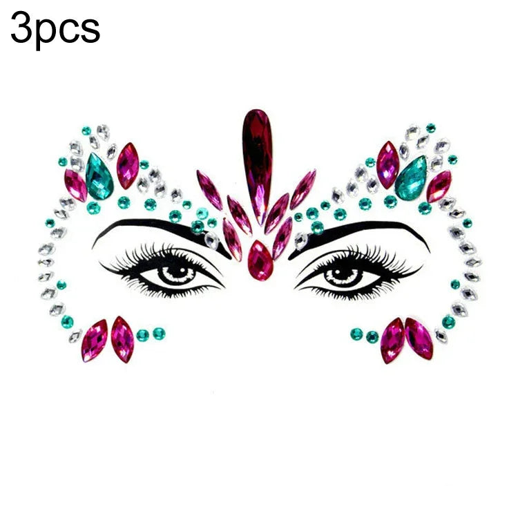 3 St. Stirn Grüner Maskerade Make-up Acryl Gesichtsaufkleber, YT-01, YT-01-1, YT-01-2, YT-01-3, YT-01-4, YT-01-5, YT-01-6, YT-02, YT-03, YT-04, YT-05, YT-07, YT-08, YT-10, YT-11, YT-12, YT-13, YT-14, YT-15, YT-16, YT-17, YT-18, YT-19, YT-20, YT-21, YT-...