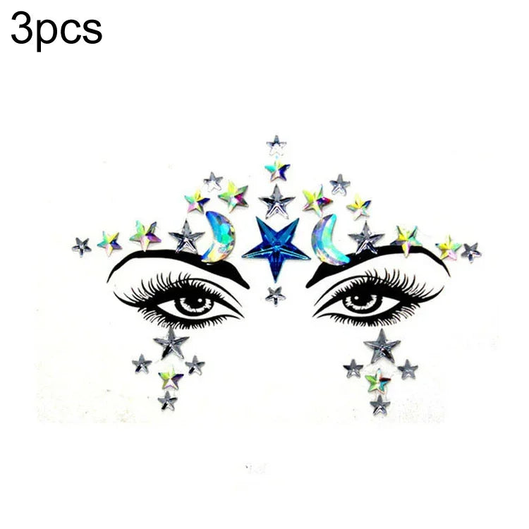 3 St. Stirn Grüner Maskerade Make-up Acryl Gesichtsaufkleber, YT-01, YT-01-1, YT-01-2, YT-01-3, YT-01-4, YT-01-5, YT-01-6, YT-02, YT-03, YT-04, YT-05, YT-07, YT-08, YT-10, YT-11, YT-12, YT-13, YT-14, YT-15, YT-16, YT-17, YT-18, YT-19, YT-20, YT-21, YT-...
