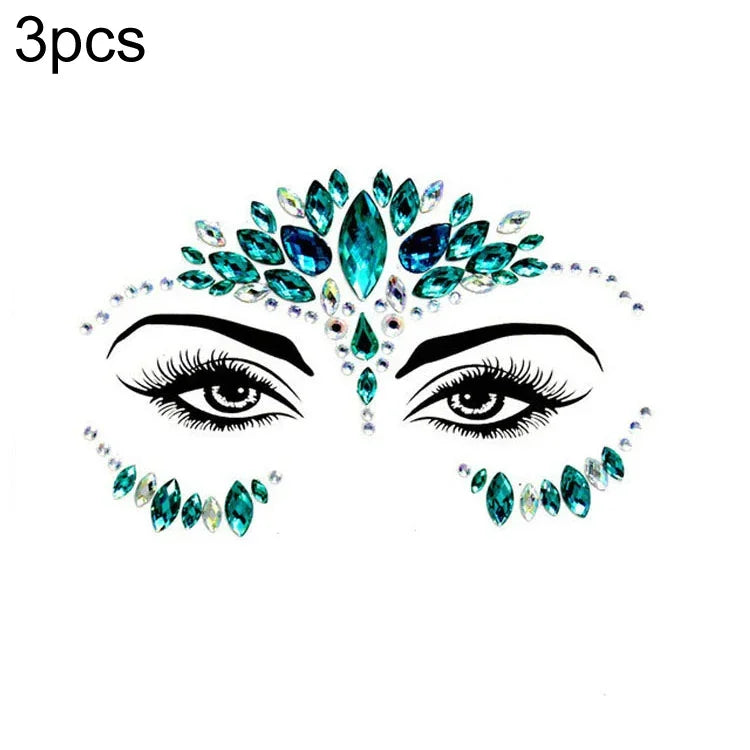 3 St. Stirn Grüner Maskerade Make-up Acryl Gesichtsaufkleber, YT-01, YT-01-1, YT-01-2, YT-01-3, YT-01-4, YT-01-5, YT-01-6, YT-02, YT-03, YT-04, YT-05, YT-07, YT-08, YT-10, YT-11, YT-12, YT-13, YT-14, YT-15, YT-16, YT-17, YT-18, YT-19, YT-20, YT-21, YT-...