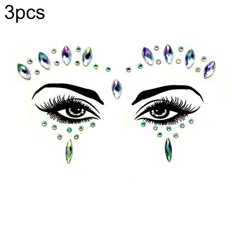 3 St. Stirn Grüner Maskerade Make-up Acryl Gesichtsaufkleber, YT-01, YT-01-1, YT-01-2, YT-01-3, YT-01-4, YT-01-5, YT-01-6, YT-02, YT-03, YT-04, YT-05, YT-07, YT-08, YT-10, YT-11, YT-12, YT-13, YT-14, YT-15, YT-16, YT-17, YT-18, YT-19, YT-20, YT-21, YT-...