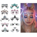 3 Stück grüne Acryl-Gesichtsaufkleber für die Stirn (Maskenball-Make-up), YT-46, YT-47, YT-48, YT-49, YT-50, YT-51, YT-52, YT-53-01, YT-53-02, YT-54, YT-55, YT-56, YT-57, YT-59, YT-60, YT-61, YT-65, YT-66, YT-67, YT-68, YT-69