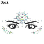 3 Stück grüne Acryl-Gesichtsaufkleber für die Stirn (Maskenball-Make-up), YT-46, YT-47, YT-48, YT-49, YT-50, YT-51, YT-52, YT-53-01, YT-53-02, YT-54, YT-55, YT-56, YT-57, YT-59, YT-60, YT-61, YT-65, YT-66, YT-67, YT-68, YT-69
