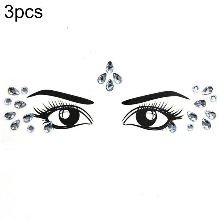 3 Stück grüne Acryl-Gesichtsaufkleber für die Stirn (Maskenball-Make-up), YT-46, YT-47, YT-48, YT-49, YT-50, YT-51, YT-52, YT-53-01, YT-53-02, YT-54, YT-55, YT-56, YT-57, YT-59, YT-60, YT-61, YT-65, YT-66, YT-67, YT-68, YT-69