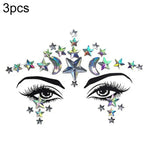 3 Stück grüne Acryl-Gesichtsaufkleber für die Stirn (Maskenball-Make-up), YT-46, YT-47, YT-48, YT-49, YT-50, YT-51, YT-52, YT-53-01, YT-53-02, YT-54, YT-55, YT-56, YT-57, YT-59, YT-60, YT-61, YT-65, YT-66, YT-67, YT-68, YT-69