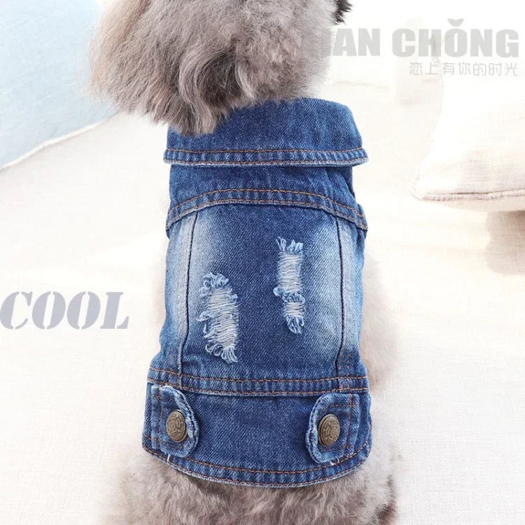 Retro Persönlichkeit Denim Kleine Weste Haustier Hund Kleidung Haustier Jacke, L, XL, XS, M
