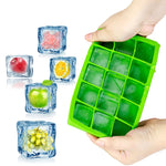 15 Gitter DIY Große Eiswürfelform Quadratische Silikon-Eiswürfelschale Frucht-Eismaschine