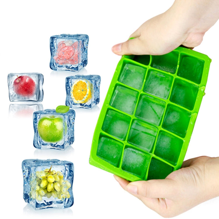 15 Gitter DIY Große Eiswürfelform Quadratische Silikon-Eiswürfelschale Frucht-Eismaschine