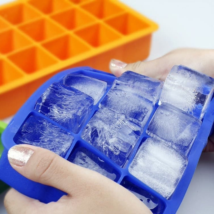 15 Gitter DIY Große Eiswürfelform Quadratische Silikon-Eiswürfelschale Frucht-Eismaschine