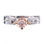 Rosenblume mit Diamant-Verlobungsring für Damen, 5, 8, 10