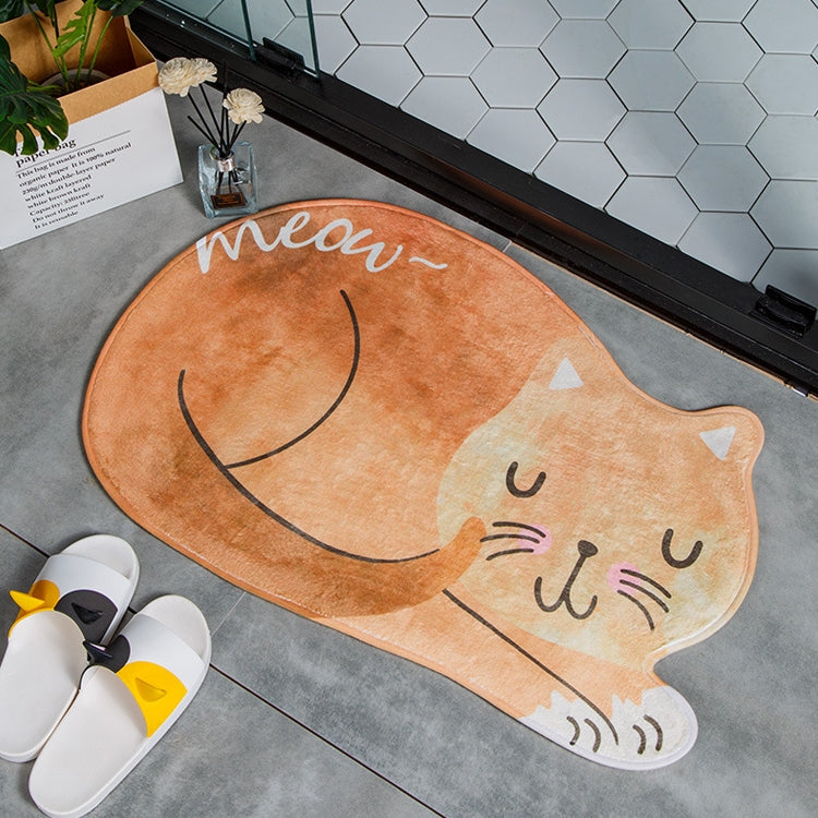 Cartoon Schlafende Katze Badematte Badezimmer Teppiche WC Anti-Rutsch-Bodenmatte, 40X60CM, 60X90CM