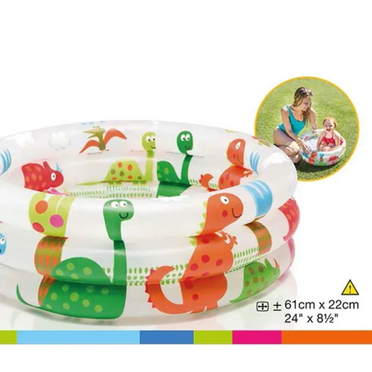 Aufblasbarer Baby-Planschbecken/Badewanne mit Cartoon-Dinosaurier-Muster, Größe: 61 x 22 cm, Größe: 61 x 22 cm