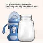 Babyflasche aus hochwertigem Borosilikatglas mit Silikonhülle, 240 ml