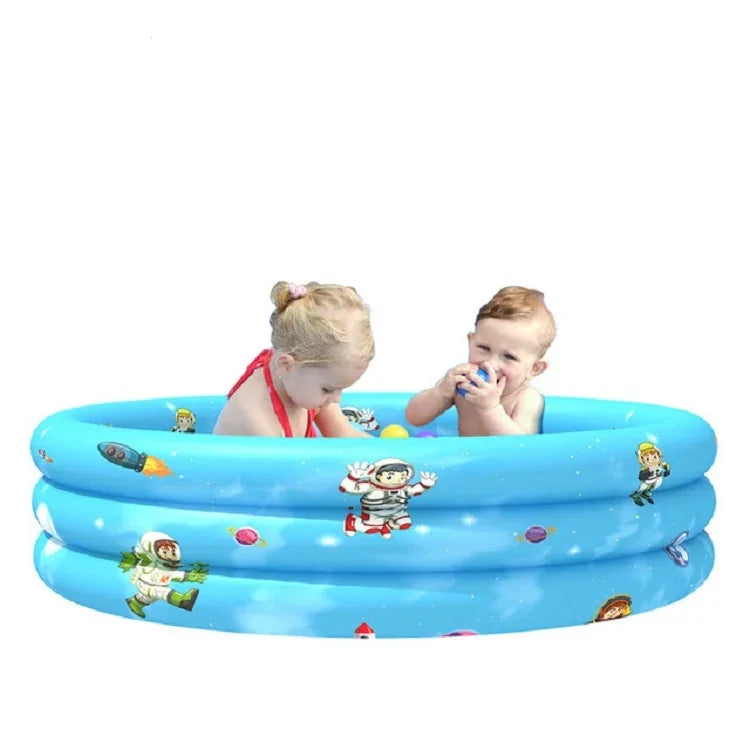 Haushalts-Kinderbecken für drinnen und draußen, rund, drei Ringe, aufblasbarer Swimmingpool, Bällebad, 90 x 30 cm, 110 x 30 cm