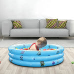 Haushalts-Kinderbecken für drinnen und draußen, rund, drei Ringe, aufblasbarer Swimmingpool, Bällebad, 90 x 30 cm, 110 x 30 cm
