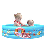 Haushalts-Kinderbecken für drinnen und draußen, rund, drei Ringe, aufblasbarer Swimmingpool, Bällebad, 90 x 30 cm, 110 x 30 cm