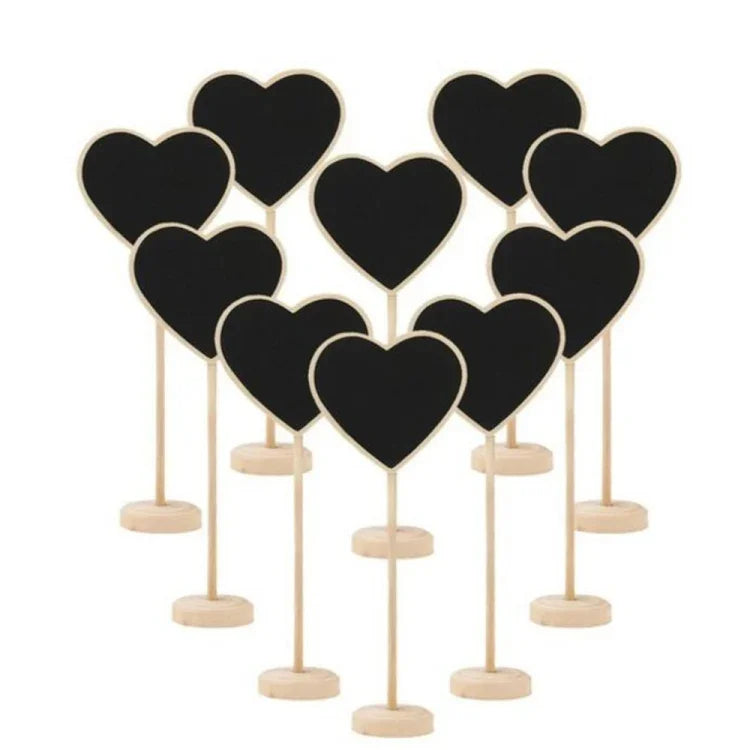 10 STK. hölzerne Kreidetafel Mini Nachrichtentafel Tisch Hochzeit Party Dekoration, Holzkreidetafel 2