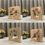 Kreative Form Holz-Nachtlampe Schlafzimmer-Dekoration Warmweißes LED-Licht, Knochen, Katzenpfote, Hund, Wolf