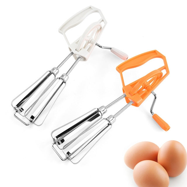 Doppelter Rotations-Schneebesen, Eierschläger, Edelstahl-Küchenmixer, zufällige Farblieferung