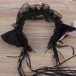 Niedliches Spitzen-Haarband mit Katzenohren, Haaraccessoire für Damen